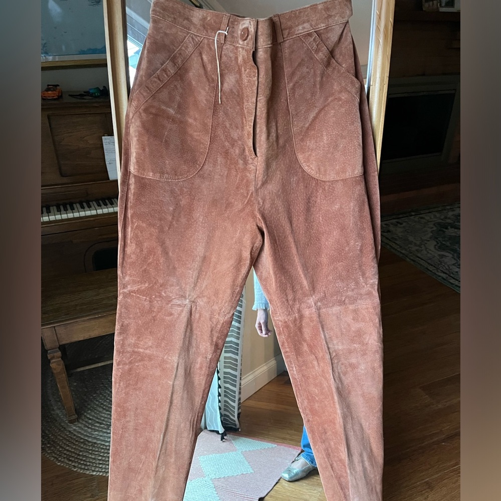 Vintage Oleg Cassini Suede Leather Pants